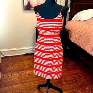 JCrew orange/white dress. Size 0